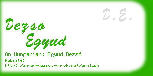 dezso egyud business card