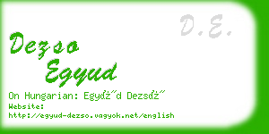 dezso egyud business card